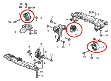 Innovative Mounts Motorlager-Set Honda CRX EE8 / Civic EE9