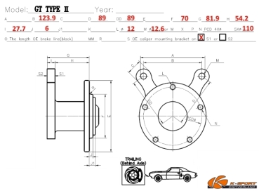 Freins K-Sport ø330mm Opel GT 07-09 AV, Type 2