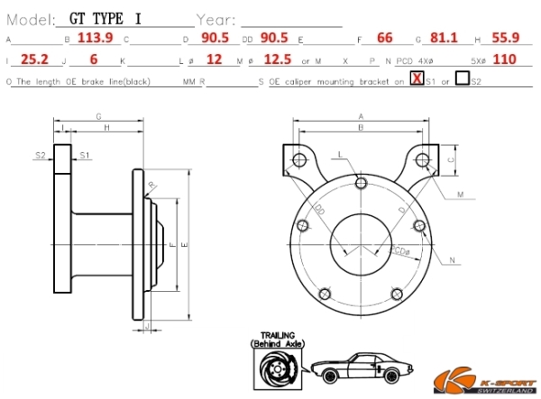 Freni K-Sport ø356mm Opel GT 07-09 ANT, Tipo 1