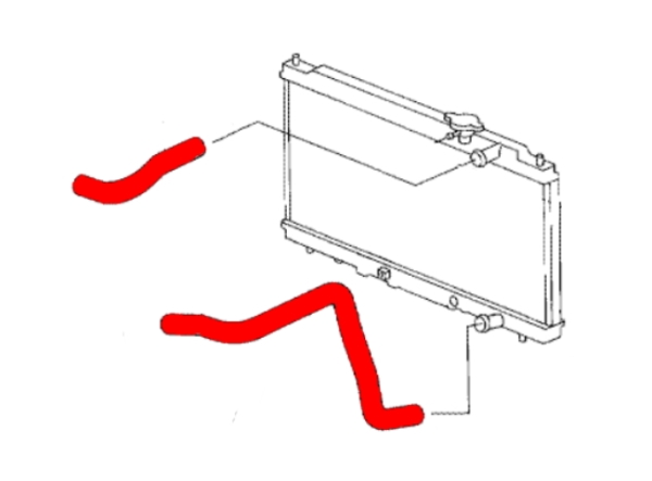 Silikon Kühlerschläuche rot 2-teilig Honda Civic Type-R EP3